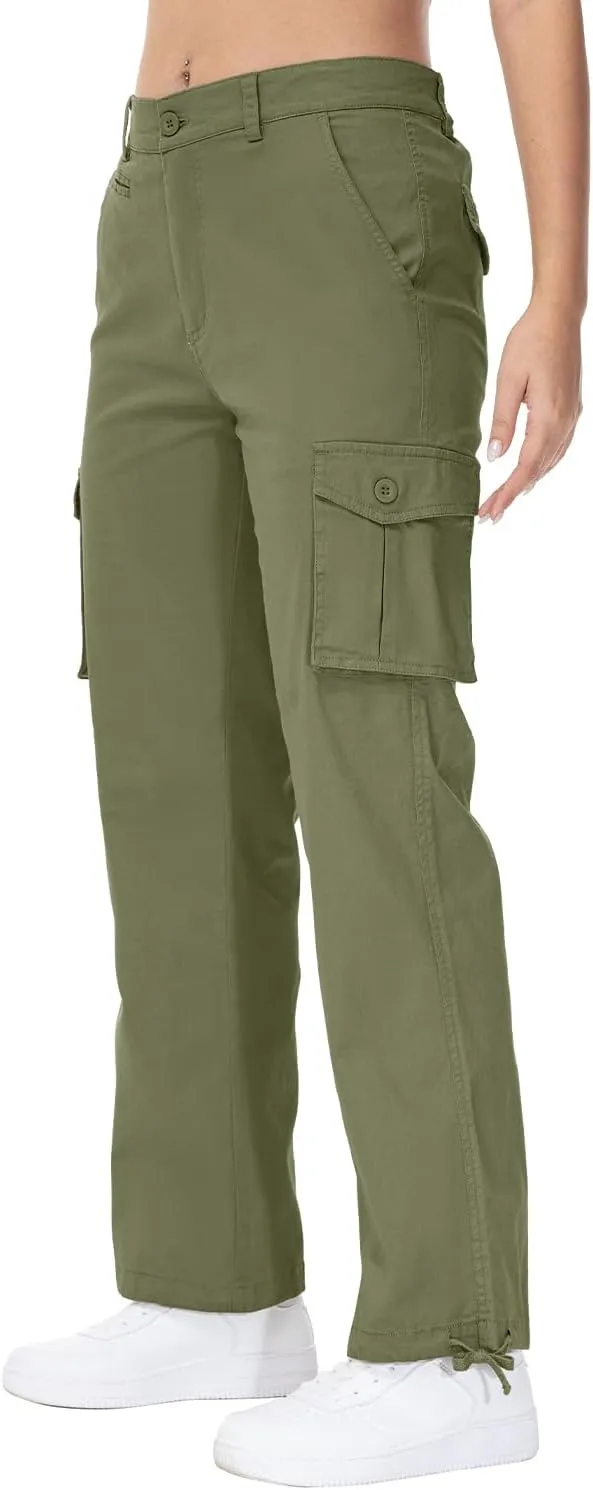 Gopune Women's Hiking Cargo Pants Lightweight Outdoor Travel Work Casual Cotton Pants with 7 Pockets