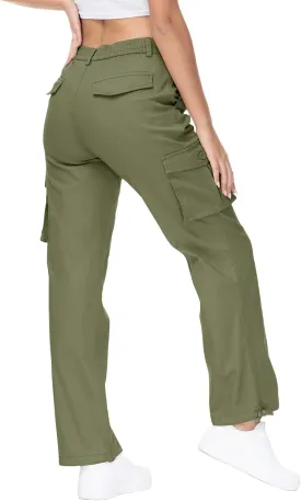 Gopune Women's Hiking Cargo Pants Lightweight Outdoor Travel Work Casual Cotton Pants with 7 Pockets