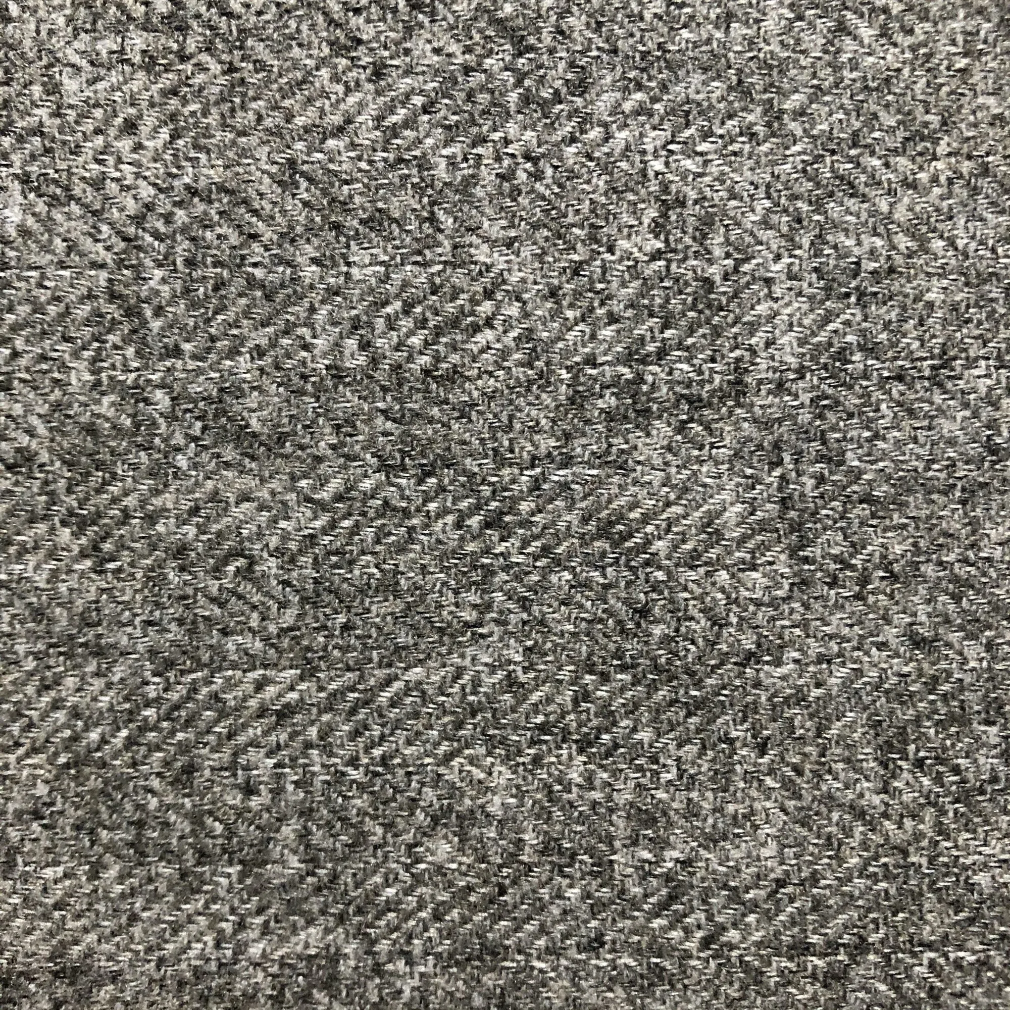 Gray Menswear Herringbone Tweed Upholstery Fabric 54"