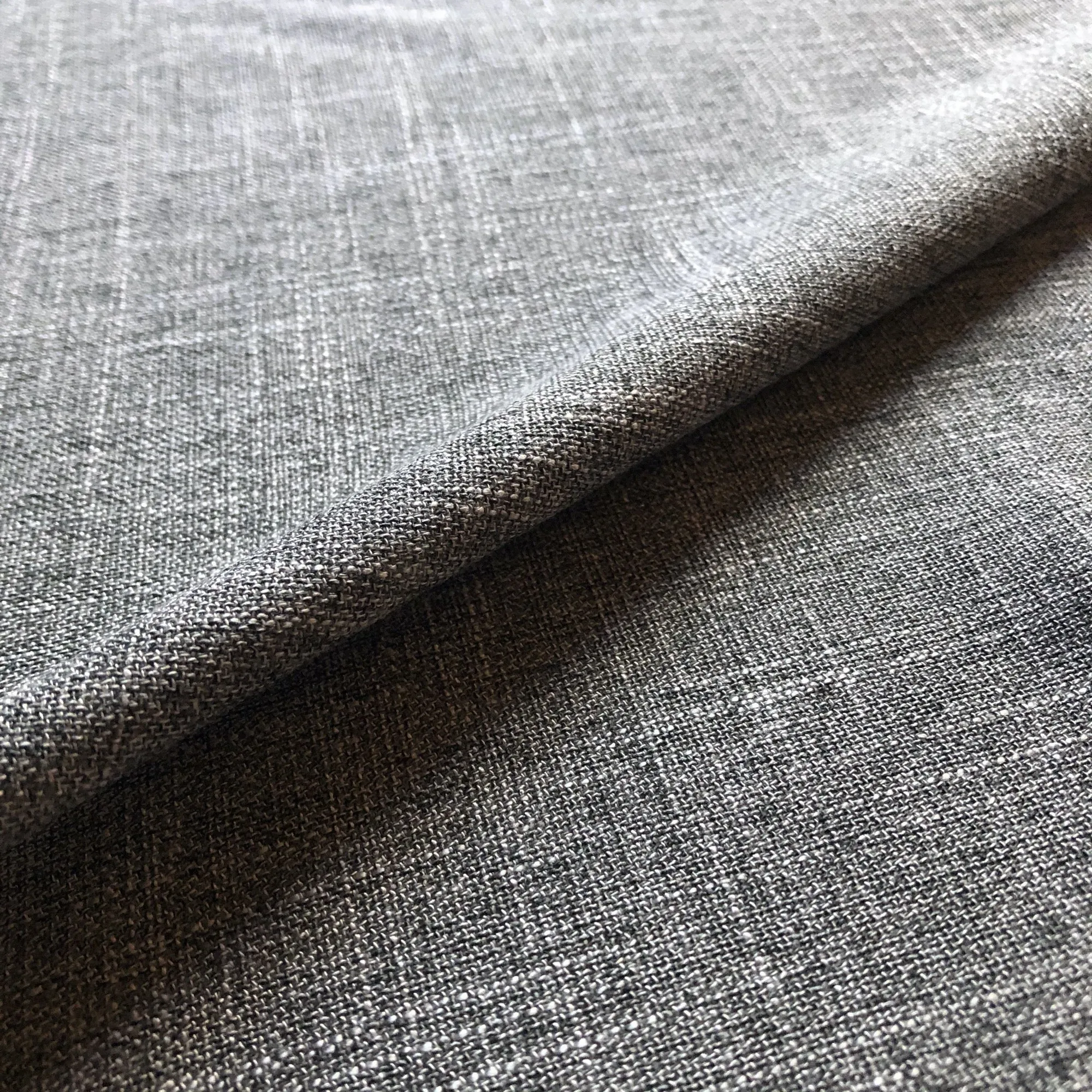 Gray Menswear Light Semi-Sheer Linen Upholstery Fabric 54"
