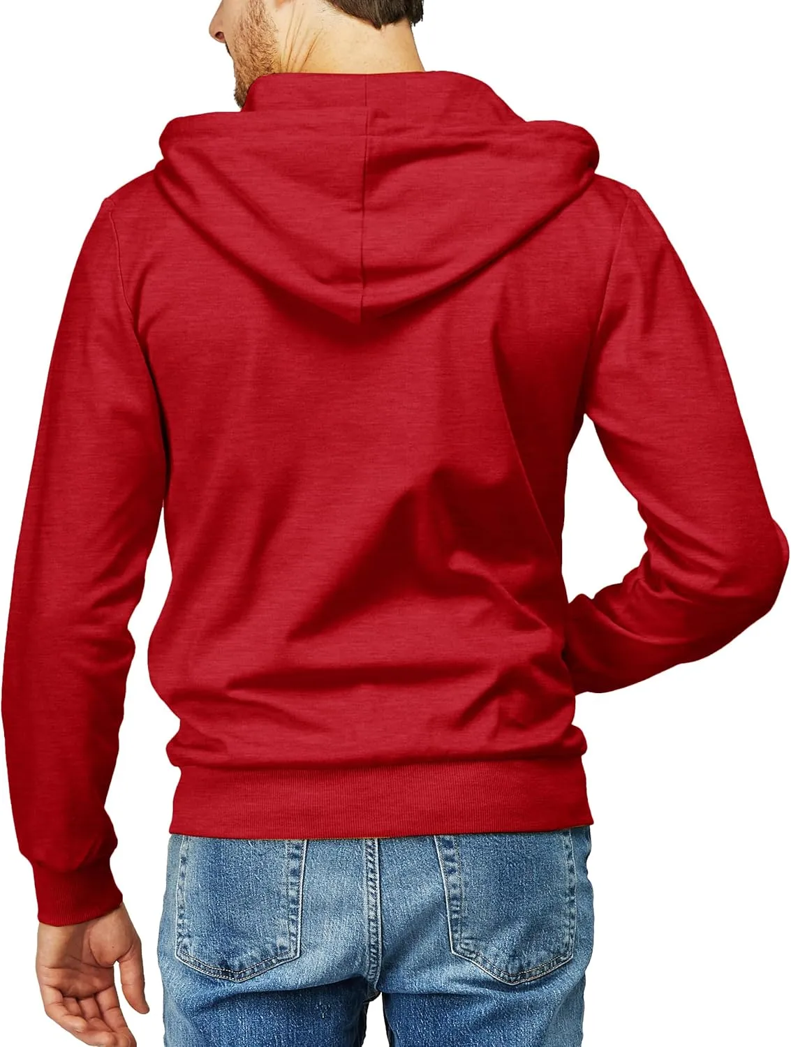 H2H Men's Zip Up Hoodie Lightweight Long Sleeve Basic Slim Fit Cotton SweatShirt with Pocket