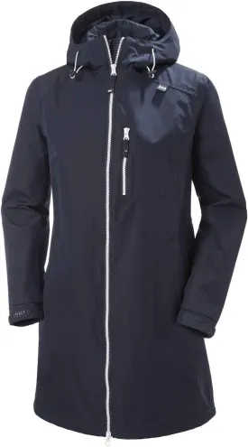 Helly Hansen Women's Long Belfast Lightweight Waterproof Windproof Breathable Raincoat Jacket with Hood