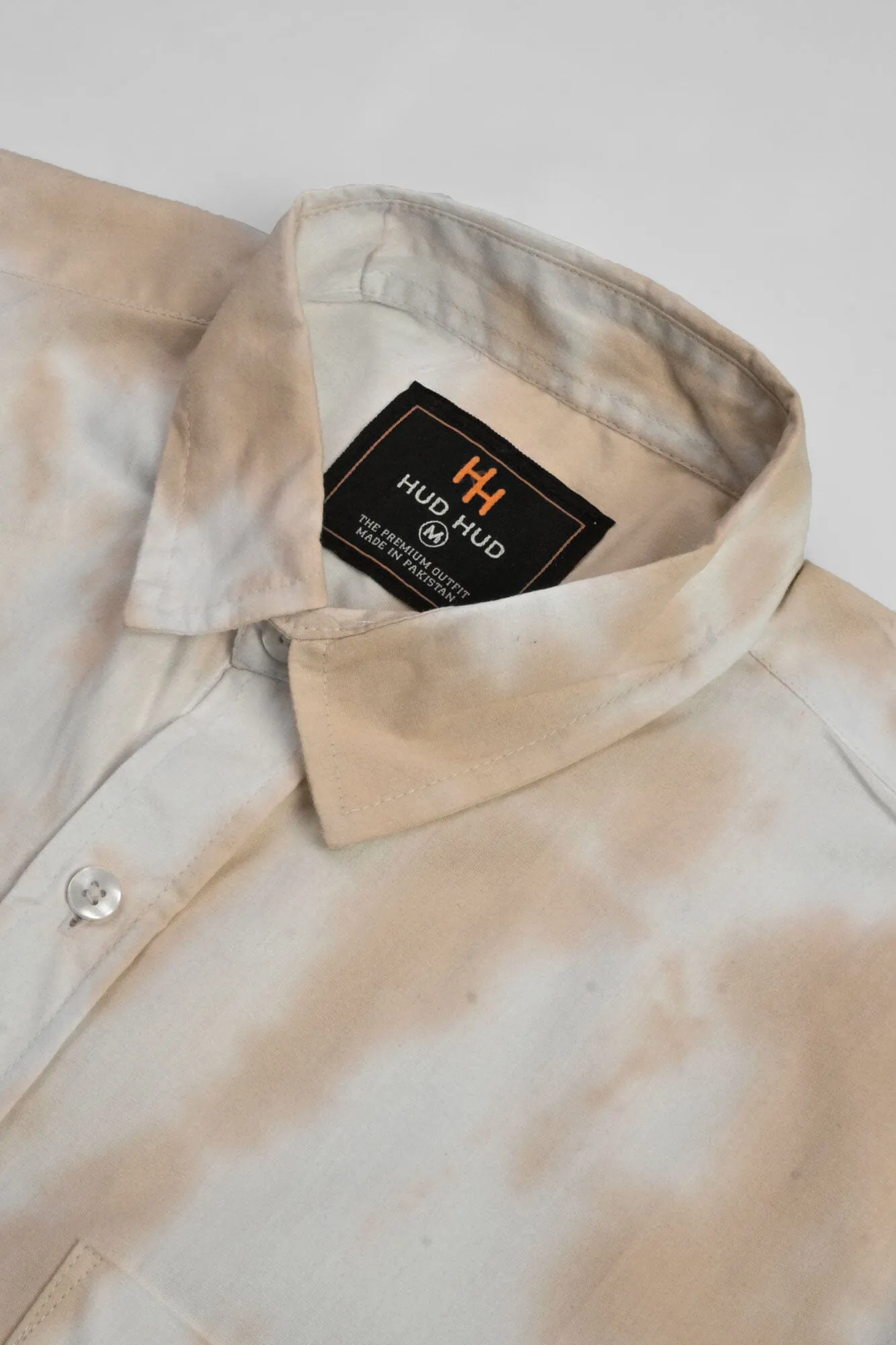 HUDHUD Men's Tie & Dye Style Casual Shirt
