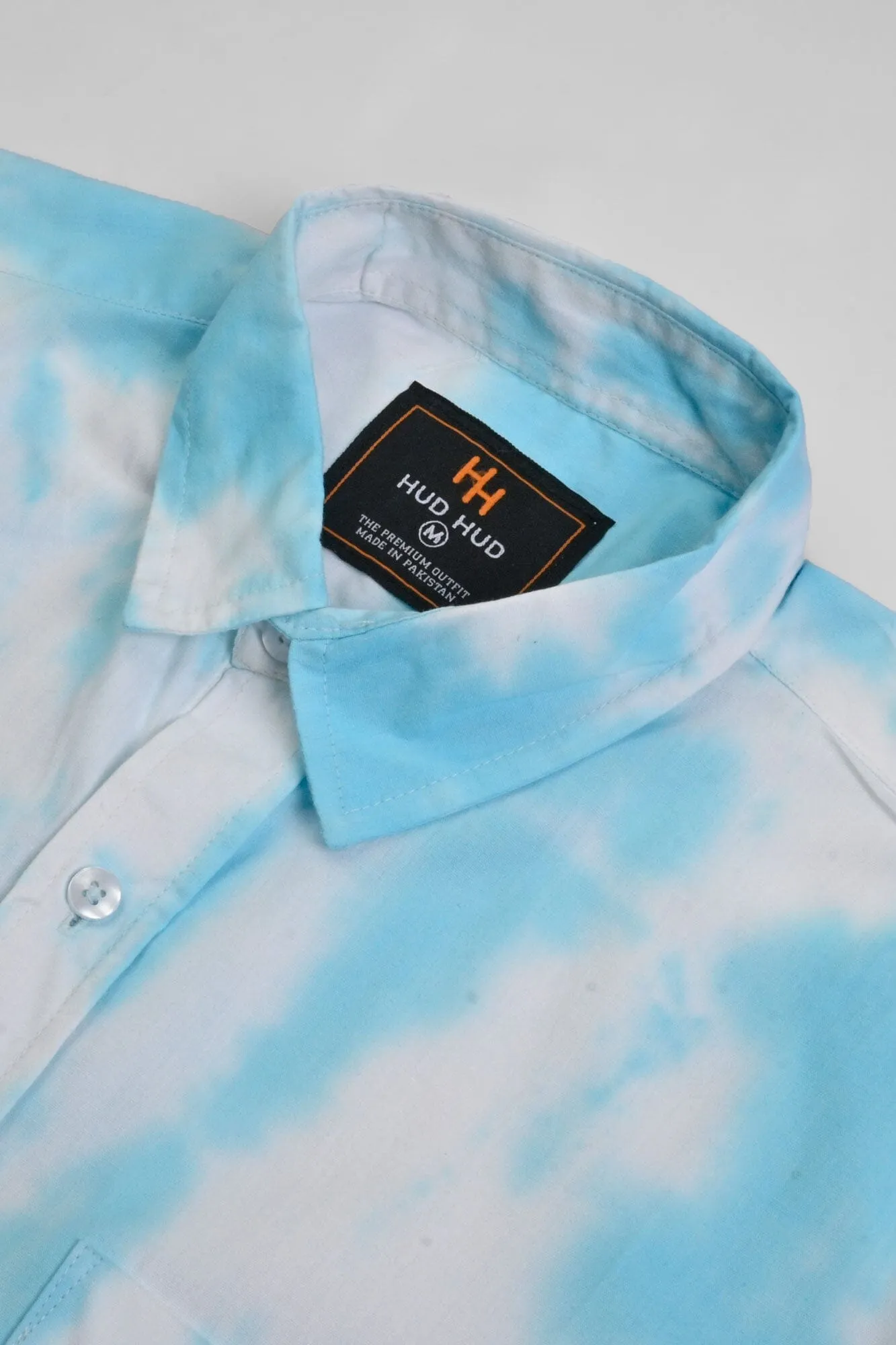 HUDHUD Men's Tie & Dye Style Casual Shirt