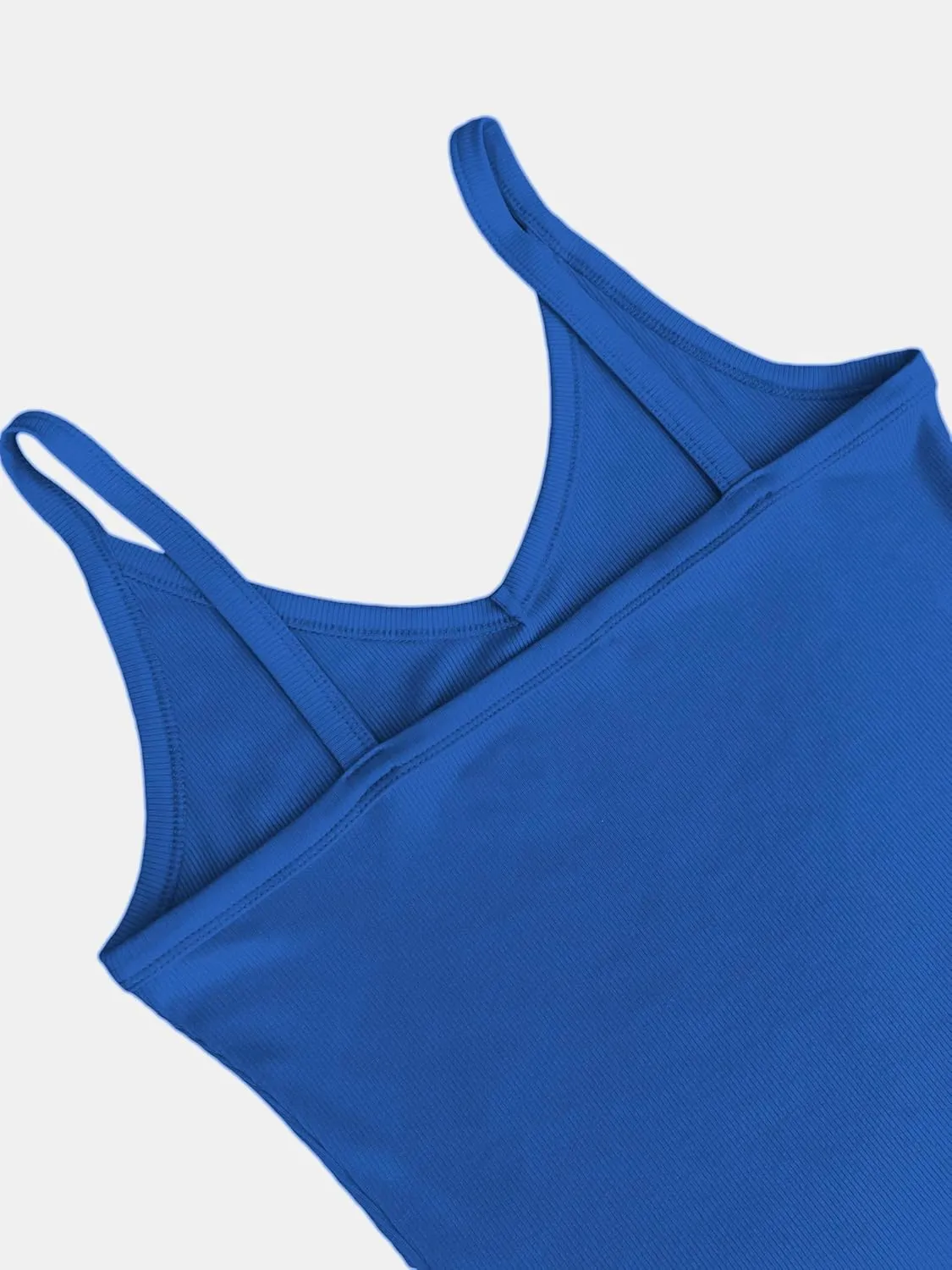 iGENJUN Womens Spaghetti Strap V-Neck Ribbed Tank Tops for Women 2025 Slim Fitted Soft Camisole Basic Layering Shirts
