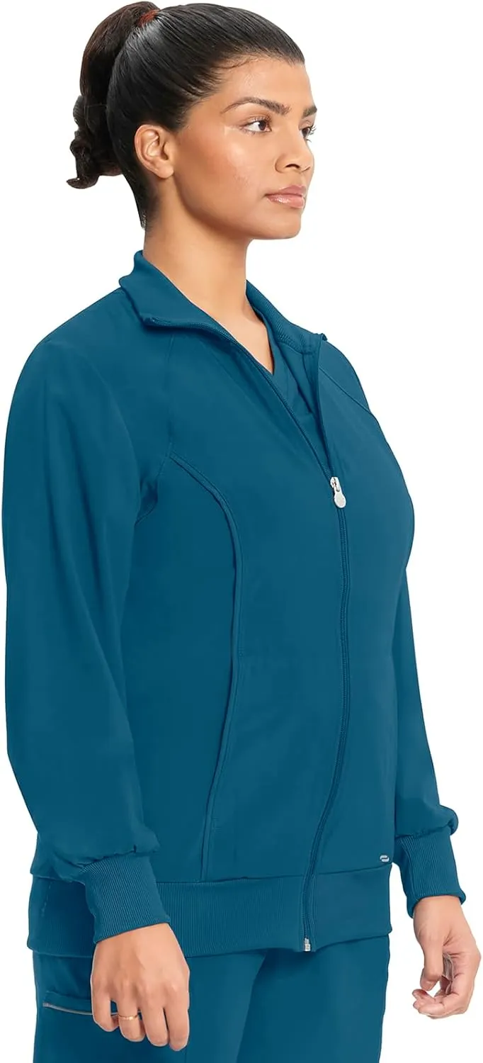 Infinity by Cherokee Zip Front Scrub Jackets for Women, 4-Way Stretch Fabric, 2391A
