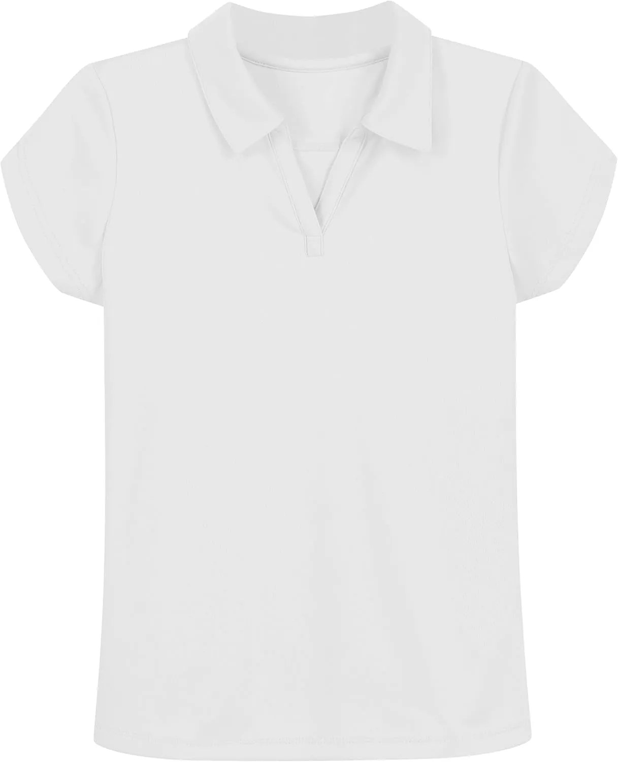IZOD Girls' School Uniform Short Sleeve Polo Shirt, Button Closure, Moisture Wicking/Performance Material, Fade Resistant