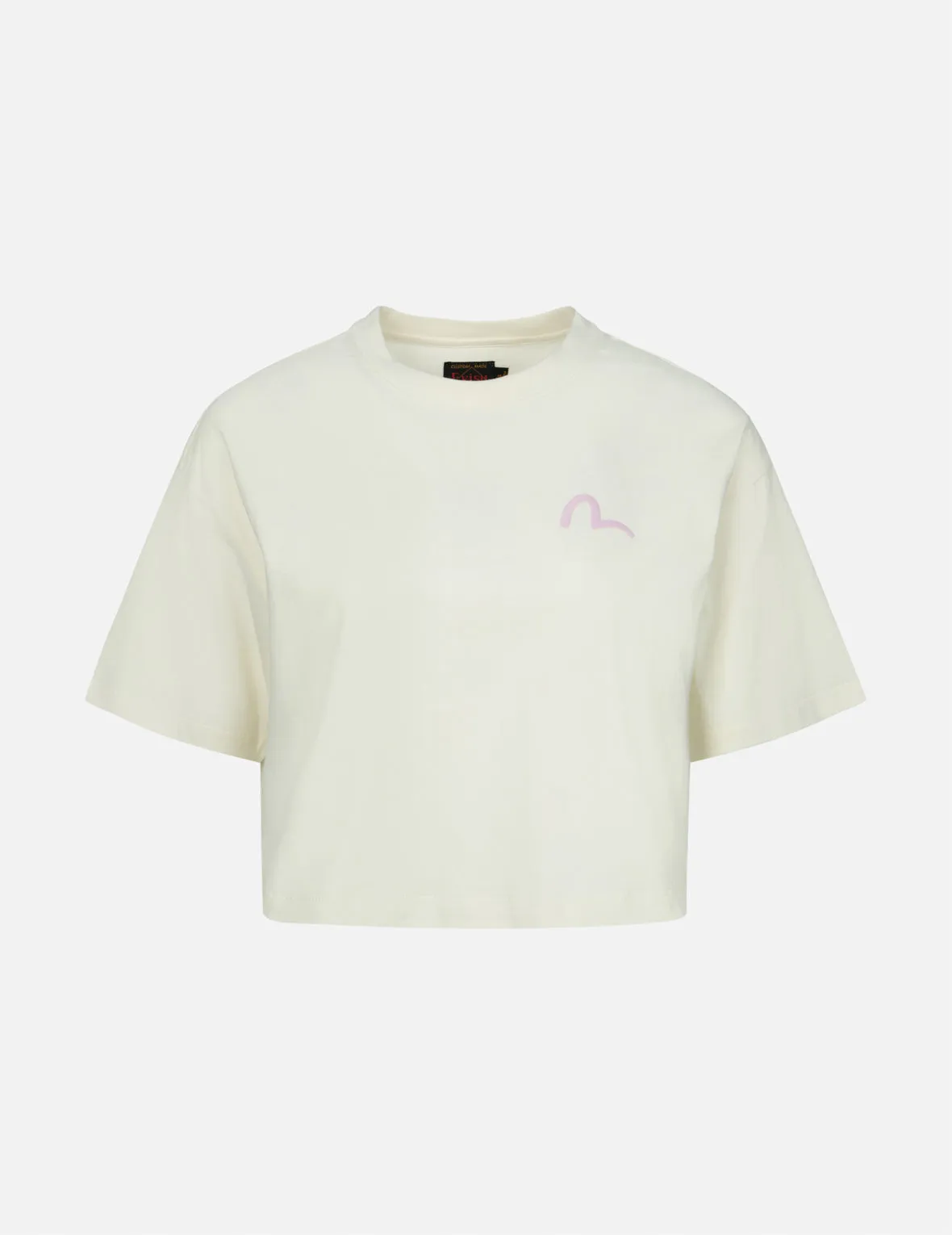 Kamon and Wisteria Print Cropped T-Shirt