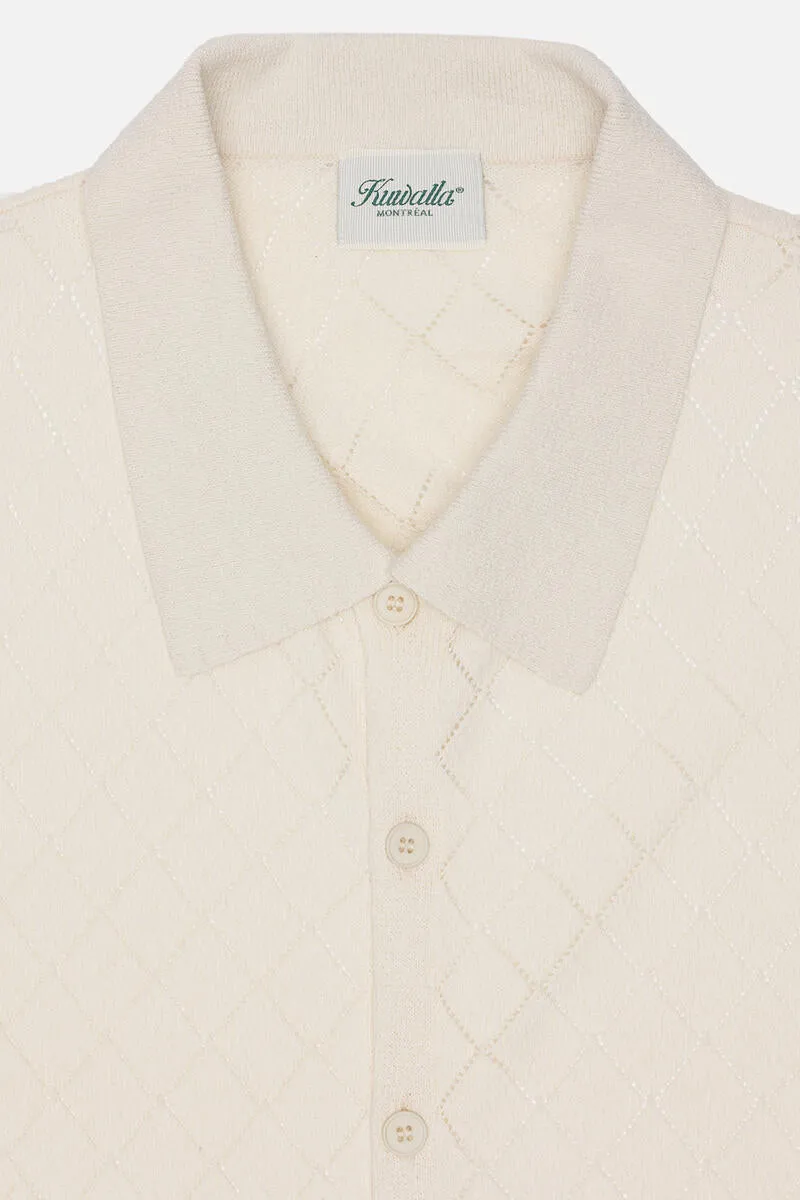 Knitted Polo Shirt (Cream)