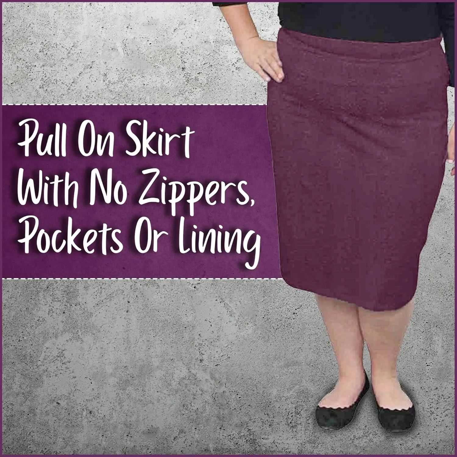Kosher Casual Modest Knee Length Pencil Skirt for Women in Lightweight Cotton Spandex