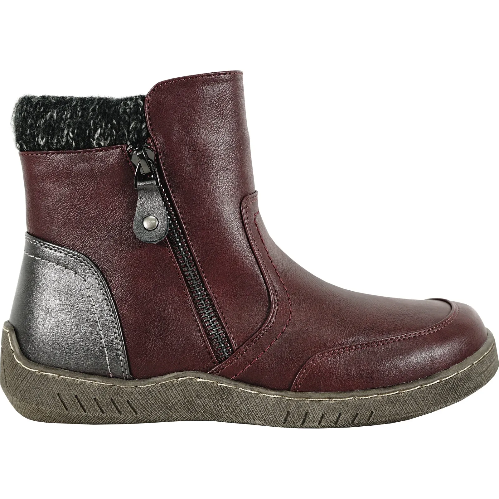 KOZI Women Boot Riley-4 Ankle Casual Boot Burgundy