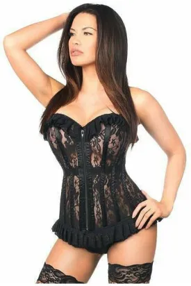 Lavish Black Sheer Lace Corset