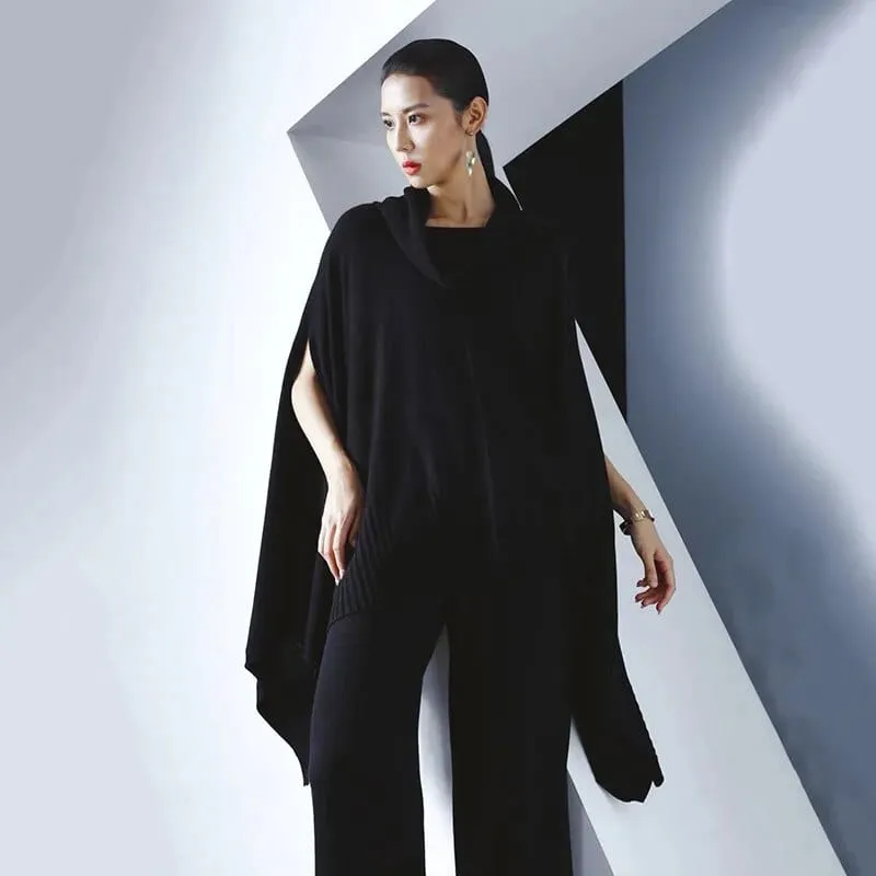 Leana Asymmetrical Cowl Neck Sweater