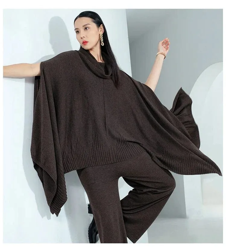 Leana Asymmetrical Cowl Neck Sweater