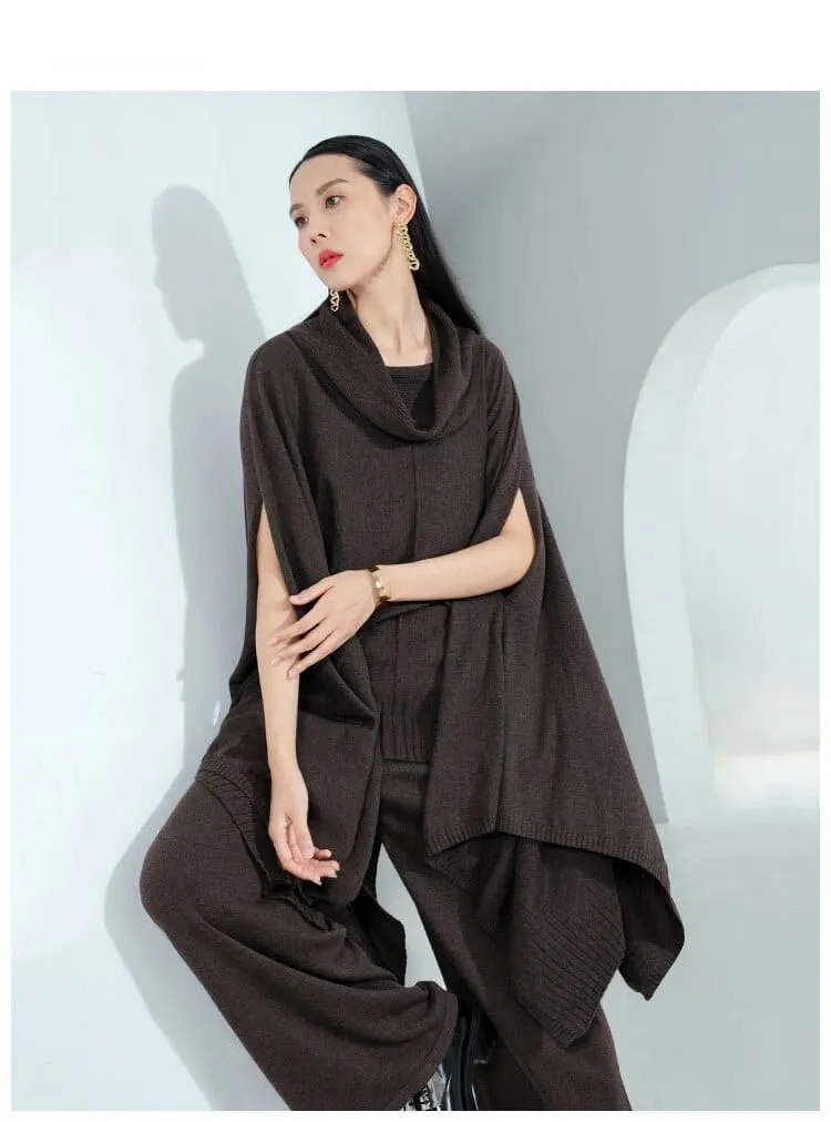 Leana Asymmetrical Cowl Neck Sweater