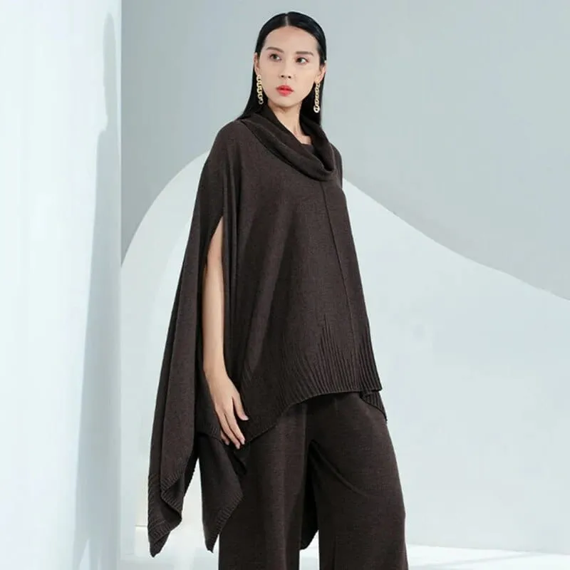Leana Asymmetrical Cowl Neck Sweater