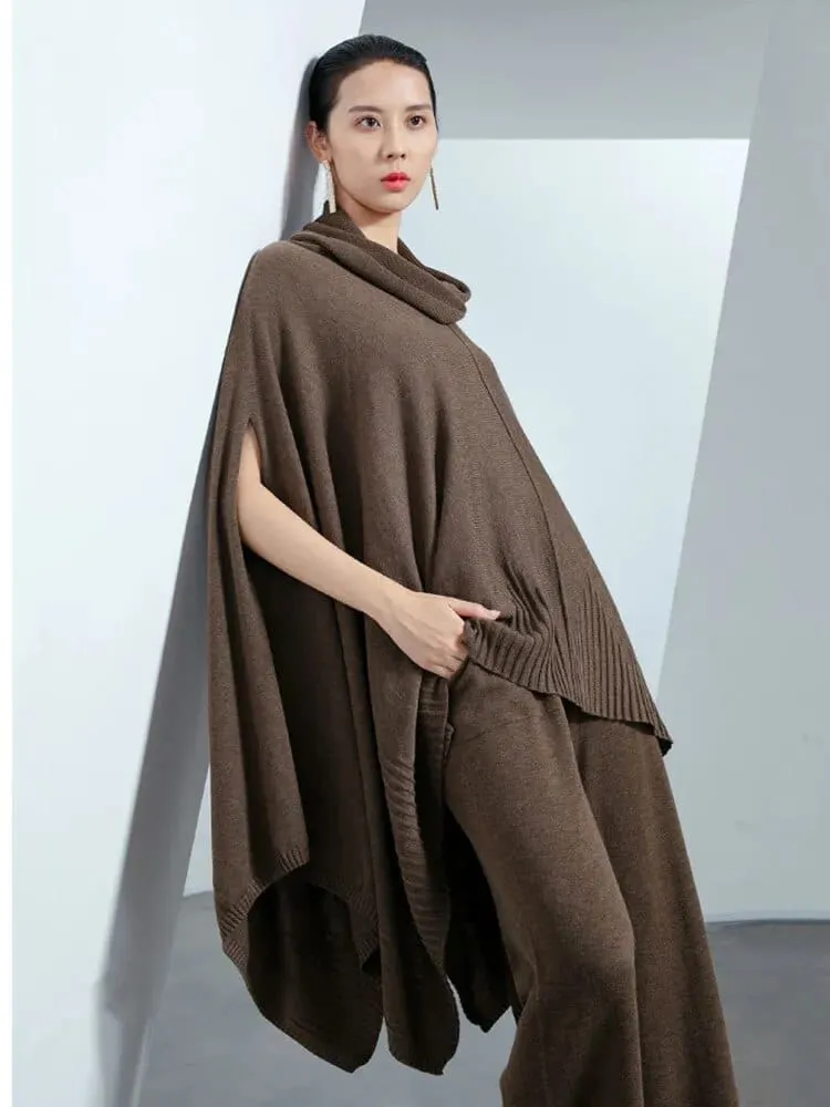Leana Asymmetrical Cowl Neck Sweater