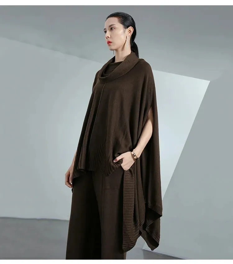 Leana Asymmetrical Cowl Neck Sweater