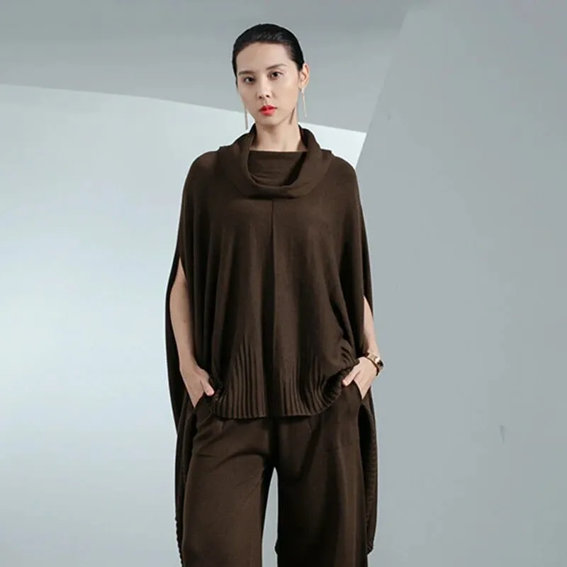Leana Asymmetrical Cowl Neck Sweater