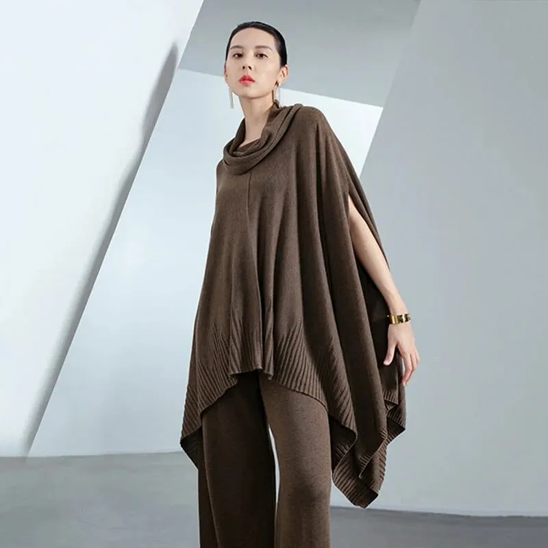 Leana Asymmetrical Cowl Neck Sweater