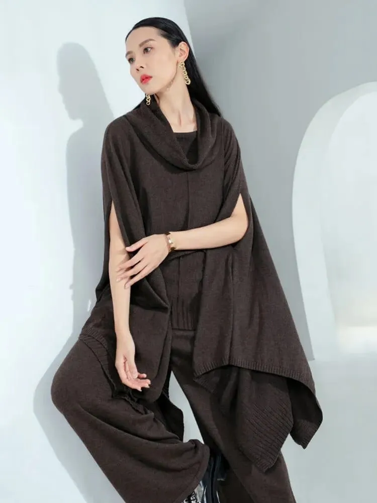 Leana Asymmetrical Cowl Neck Sweater