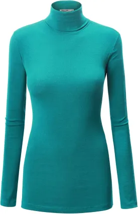 Lock and Love Women's Lightweight Long Sleeve Cozy Stylilsh Turtleneck Top Pullover Sweater
