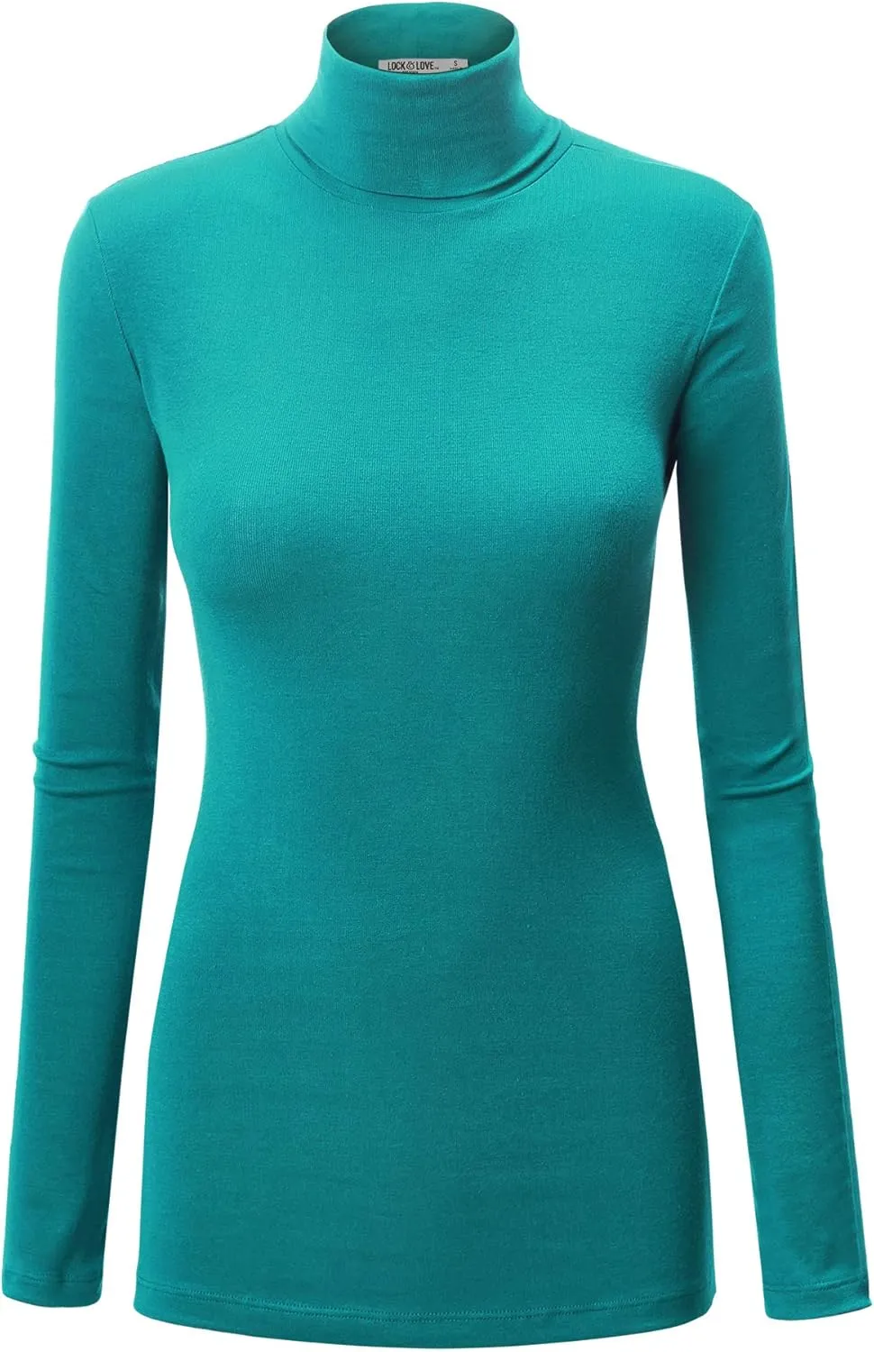 Lock and Love Women's Lightweight Long Sleeve Cozy Stylilsh Turtleneck Top Pullover Sweater