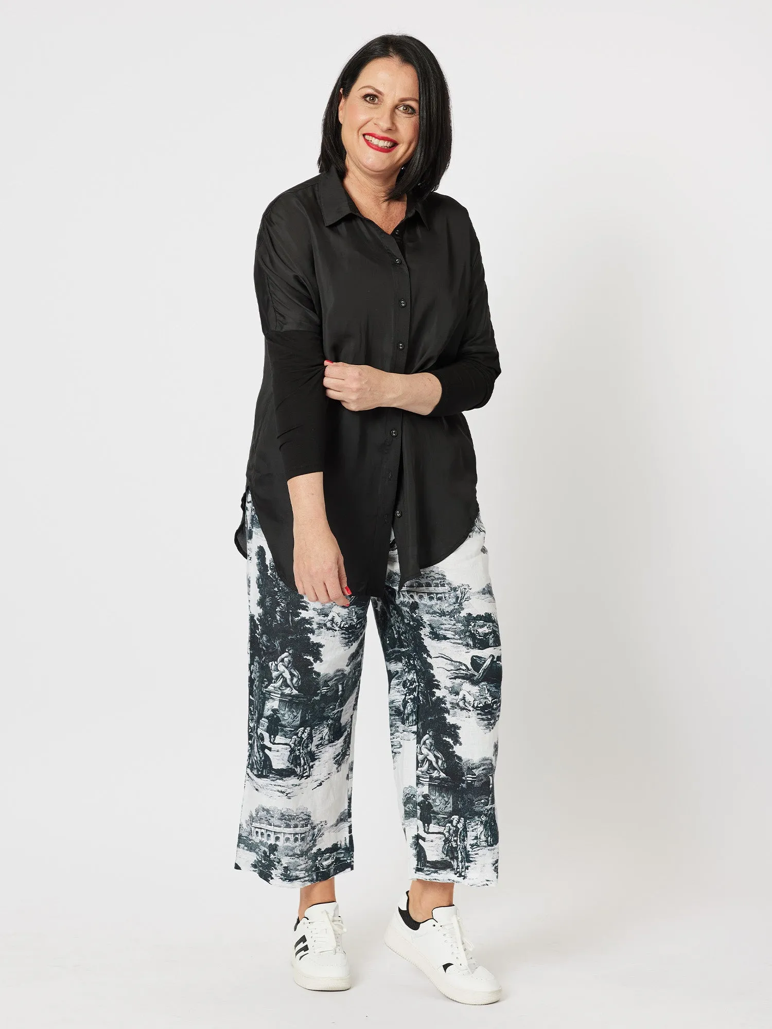 Luxe Button Through Shirt - Black