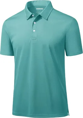 MAGCOMSEN Men's Polo Shirts 3 Buttons Casual Work T Shirts Quick Dry Short Sleeve Golf Shirt Pique Jersey Outdoor Performance