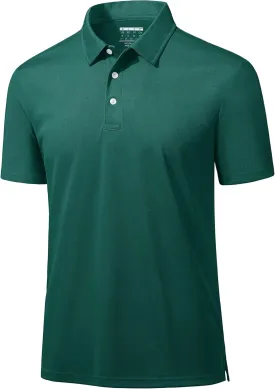 MAGCOMSEN Men's Polo Shirts 3 Buttons Casual Work T Shirts Quick Dry Short Sleeve Golf Shirt Pique Jersey Outdoor Performance
