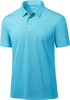 MAGCOMSEN Men's Polo Shirts 3 Buttons Casual Work T Shirts Quick Dry Short Sleeve Golf Shirt Pique Jersey Outdoor Performance
