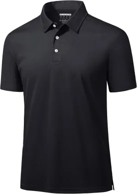 MAGCOMSEN Men's Polo Shirts 3 Buttons Casual Work T Shirts Quick Dry Short Sleeve Golf Shirt Pique Jersey Outdoor Performance