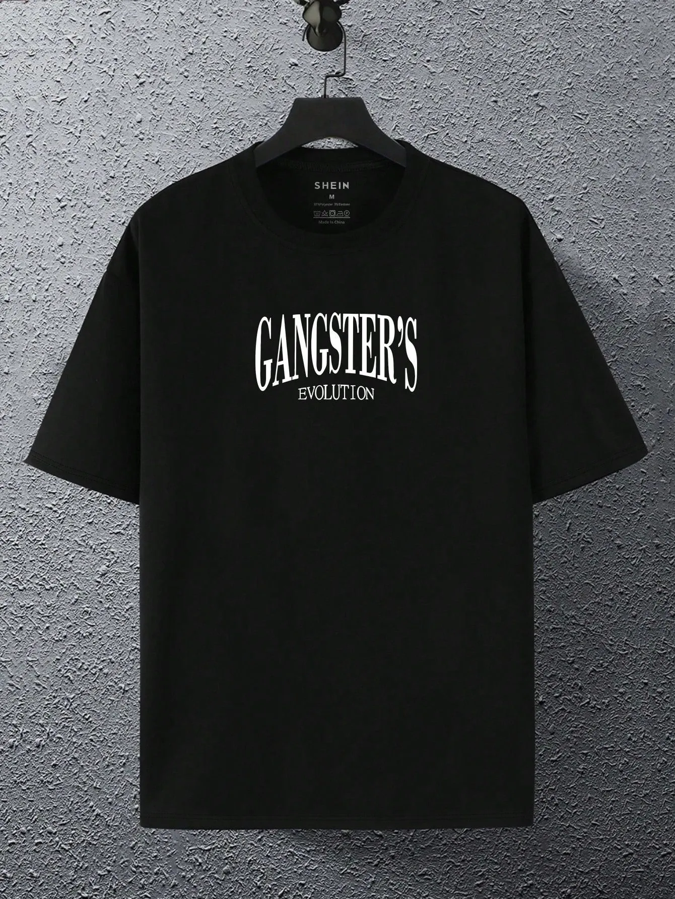Manfinity Dauomo Men's Character Slogan Printed Drop Shoulder T-Shirt