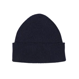 Marine Blue Merino Wool Ara Beanie