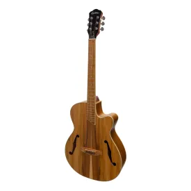 Martinez Jazz Hybrid Small Body Guitar - Jati-Teak