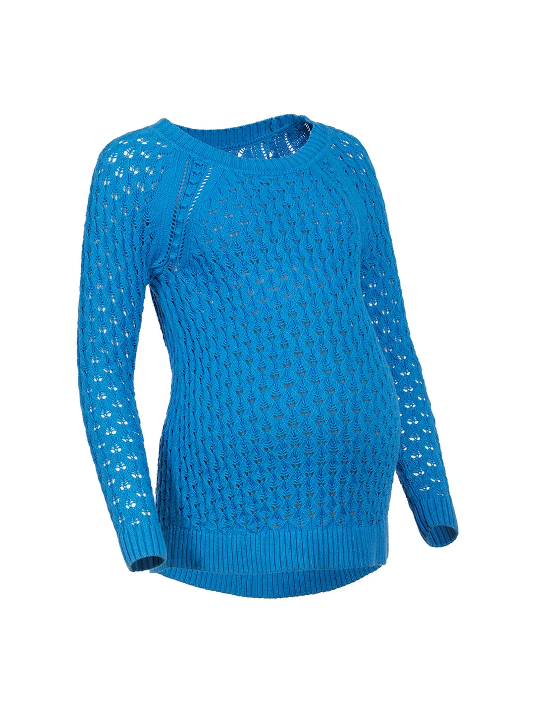Maternity Marled Bobble Sweater in Azure Glow