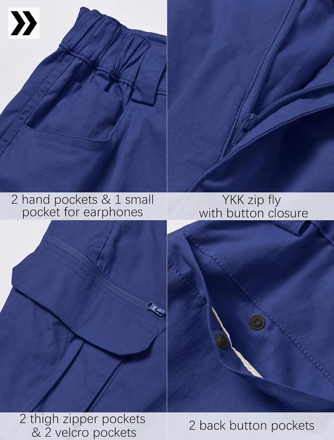 Men's Cargo Hiking Pants Lightweight Stretch Outdoor Cotton Casual Work Travel Camping Pants 9 Pockets