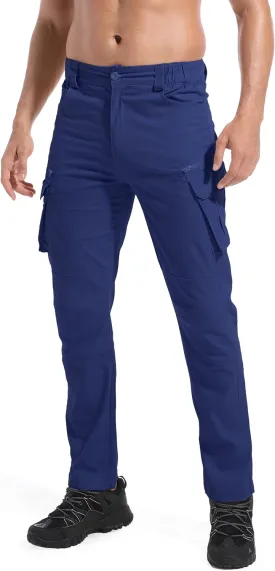 Men's Cargo Hiking Pants Lightweight Stretch Outdoor Cotton Casual Work Travel Camping Pants 9 Pockets