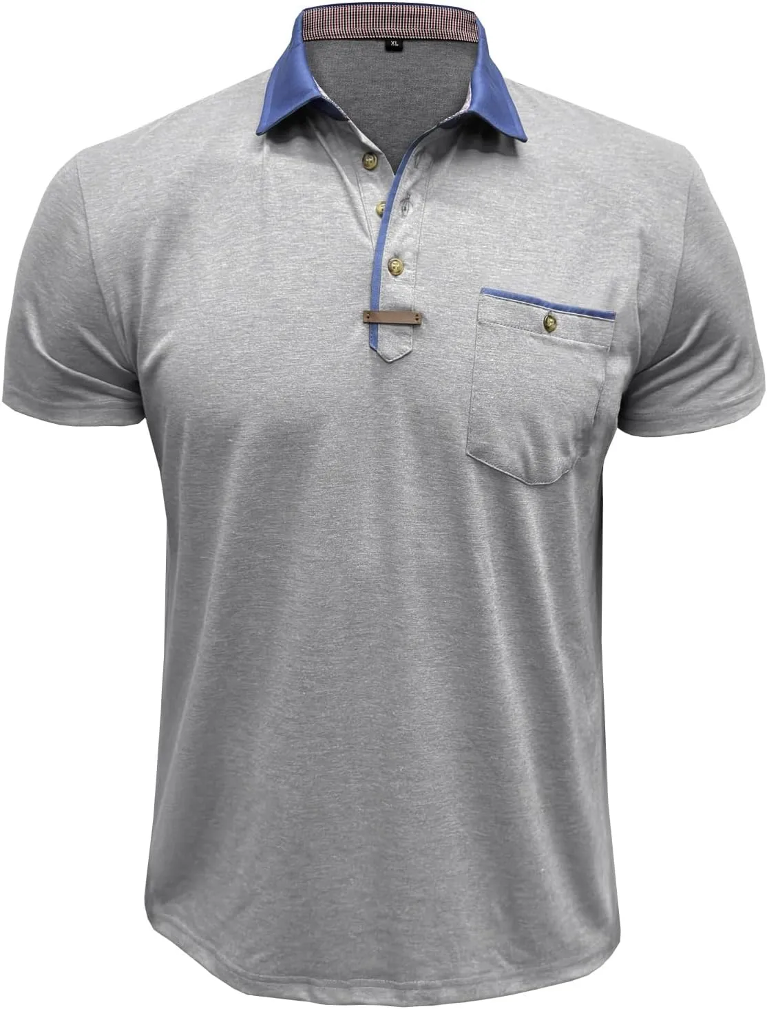 Men's Casual Polo Shirts Classic Button Basic Short Sleeve Shirt Lightweight Cotton Tees Golf Stylish Tops