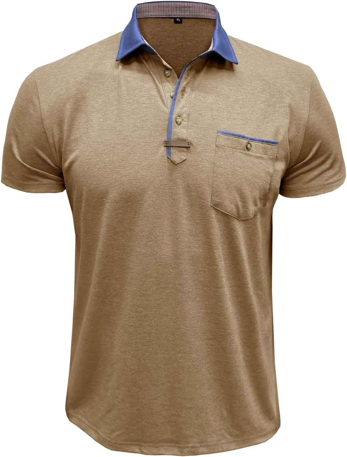 Men's Casual Polo Shirts Classic Button Basic Short Sleeve Shirt Lightweight Cotton Tees Golf Stylish Tops