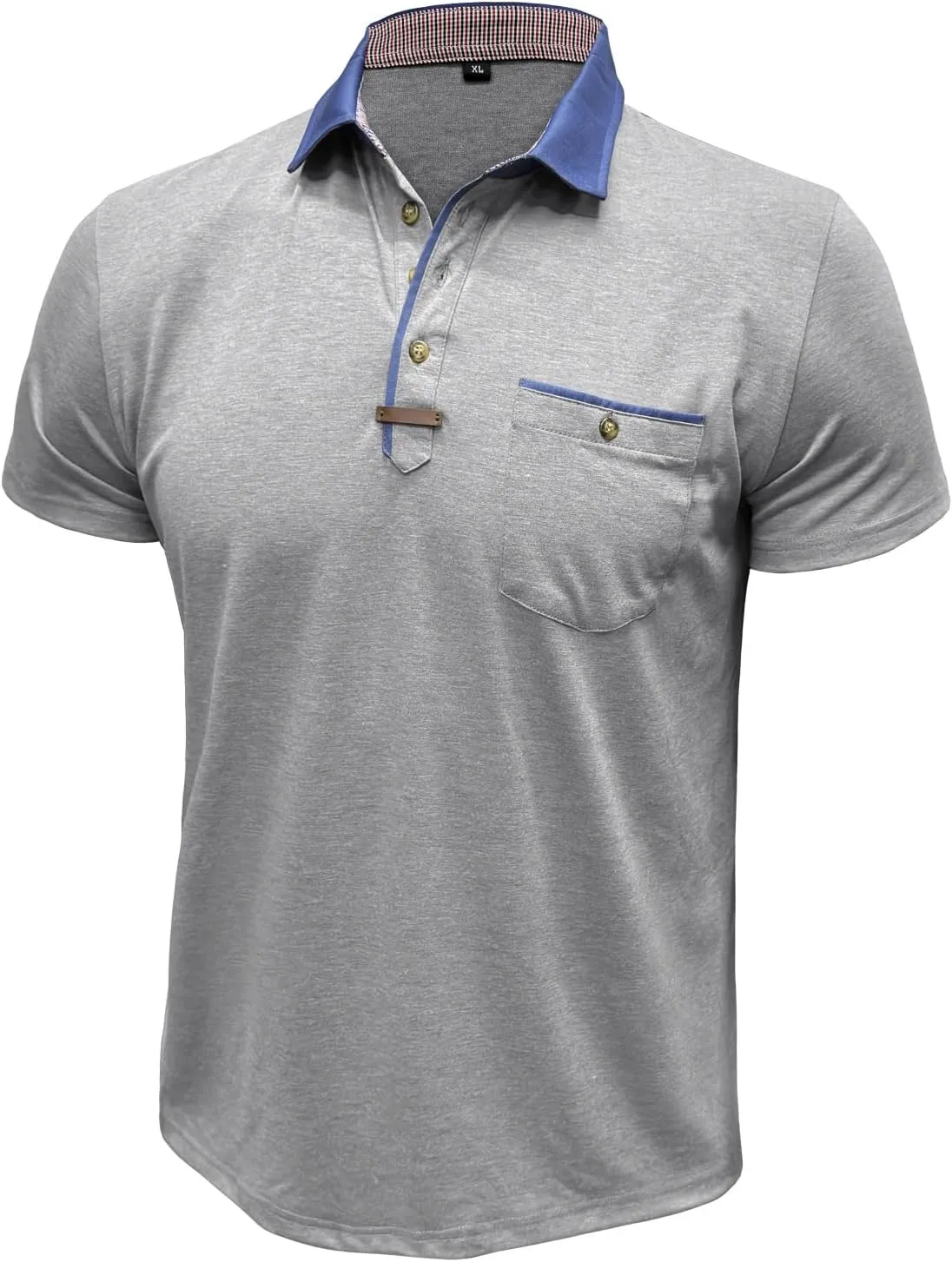 Men's Casual Polo Shirts Classic Button Basic Short Sleeve Shirt Lightweight Cotton Tees Golf Stylish Tops