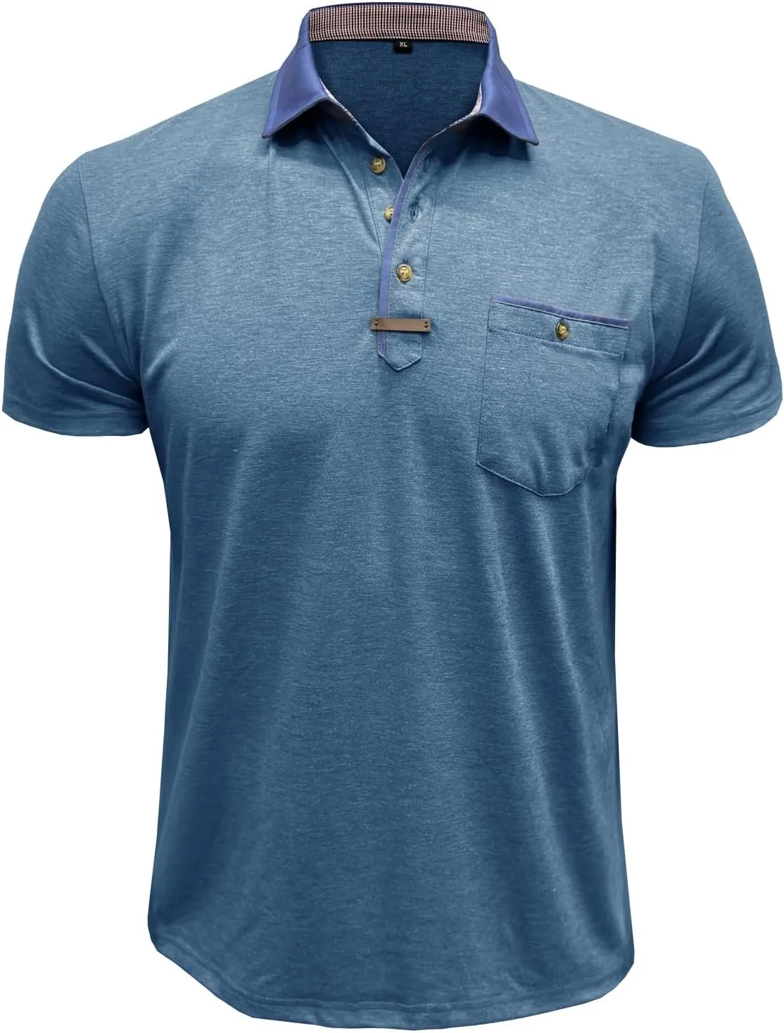Men's Casual Polo Shirts Classic Button Basic Short Sleeve Shirt Lightweight Cotton Tees Golf Stylish Tops