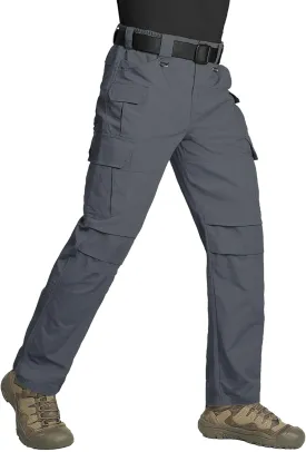 Men's Tactical Cargo Pants, Lightweight Water-Resistant, Ripstop Fabric for Hiking, Work, Outdoor Activities