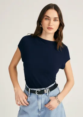 Mima Short Sleeve Ruched Top - Night Sky