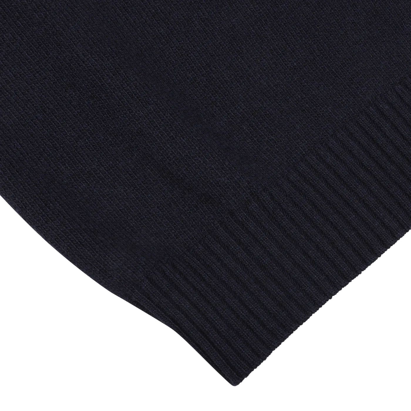 Navy Blue Wool Cashmere Quarter Zip