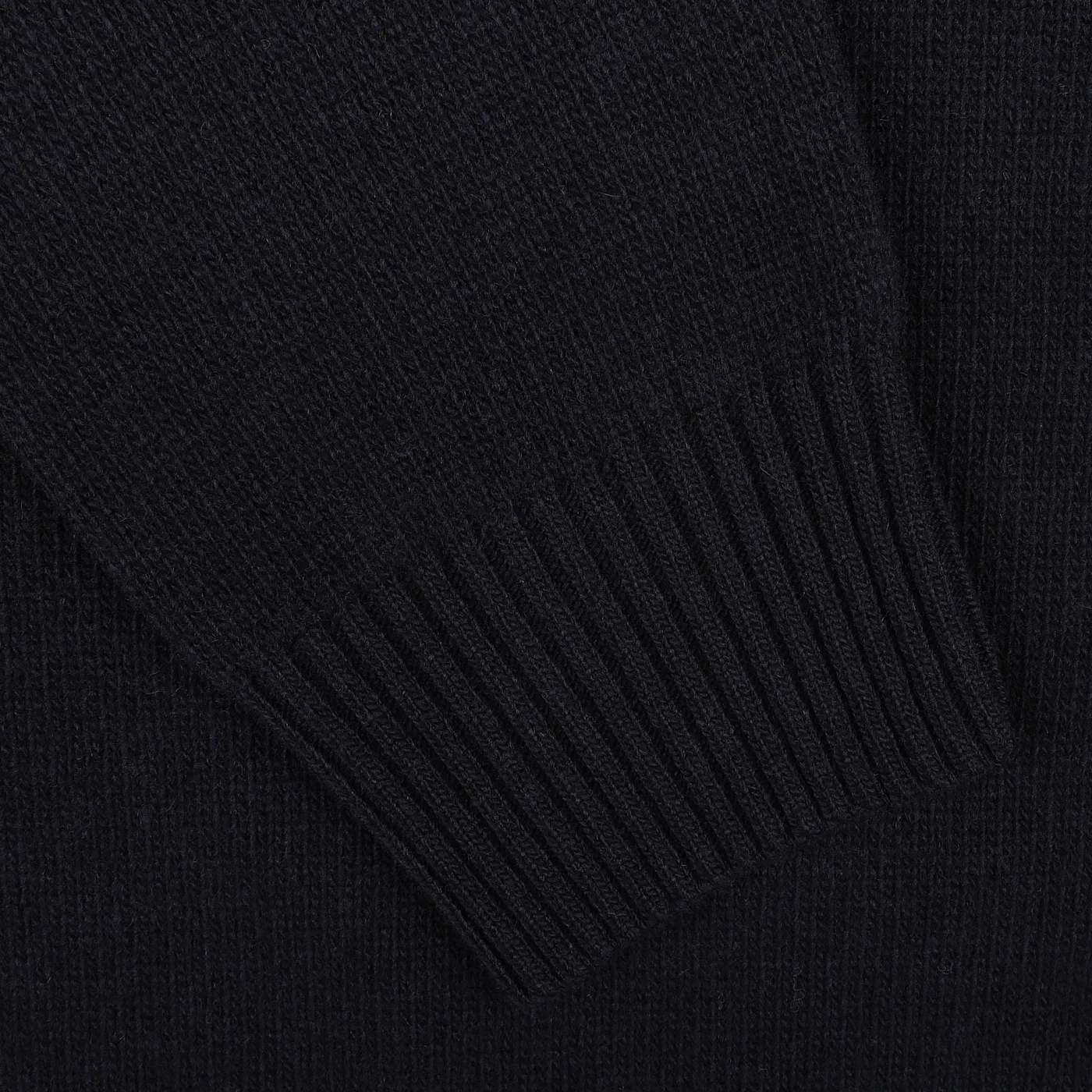 Navy Blue Wool Cashmere Quarter Zip