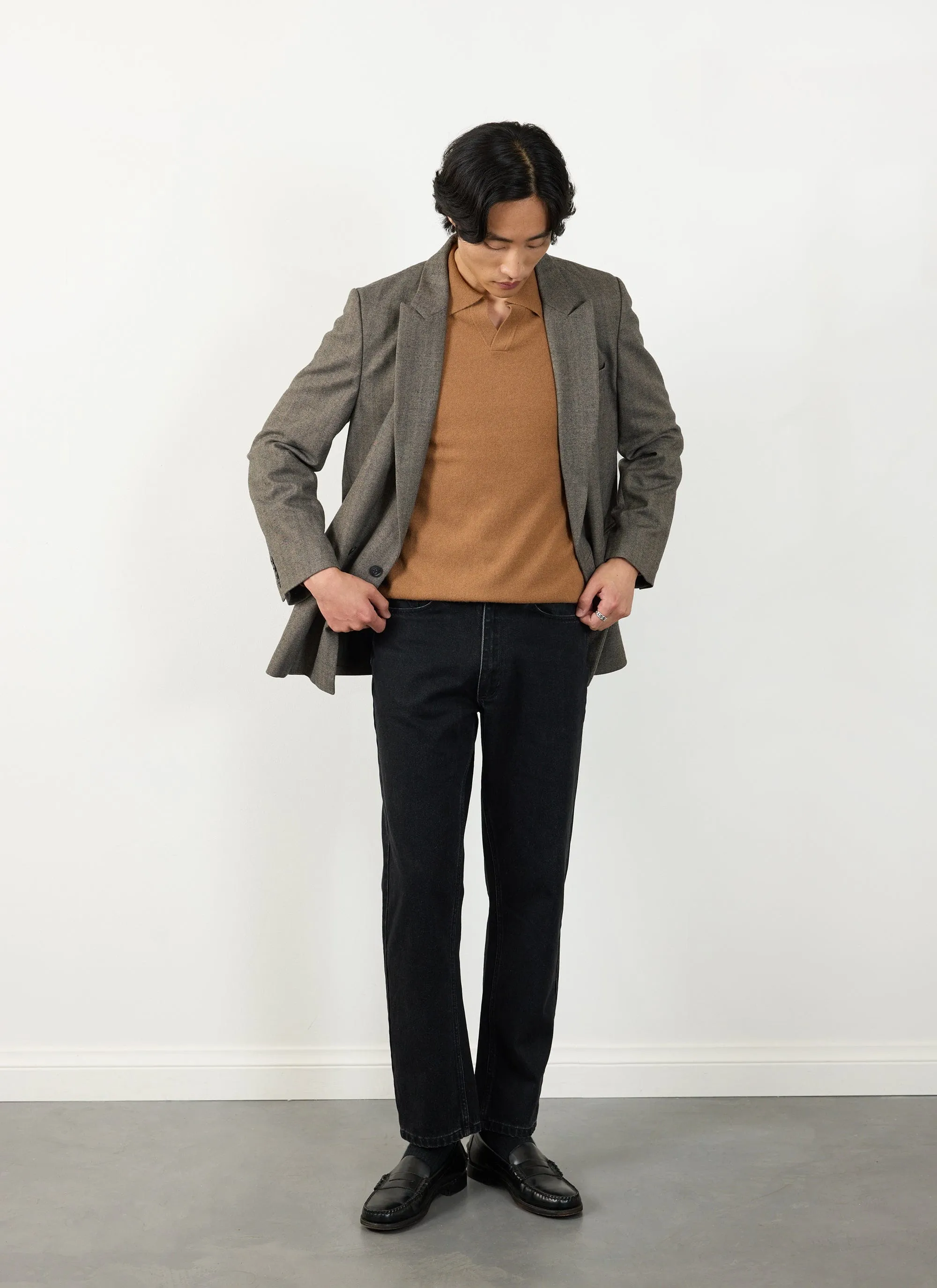 Network Long Sleeve Polo | Merino Wool | Rust