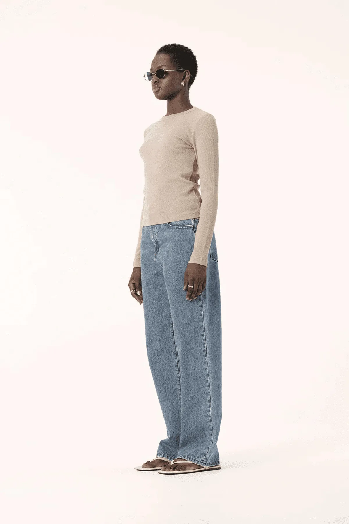 NOLA LONG SLEEVE TOP OATMARLE