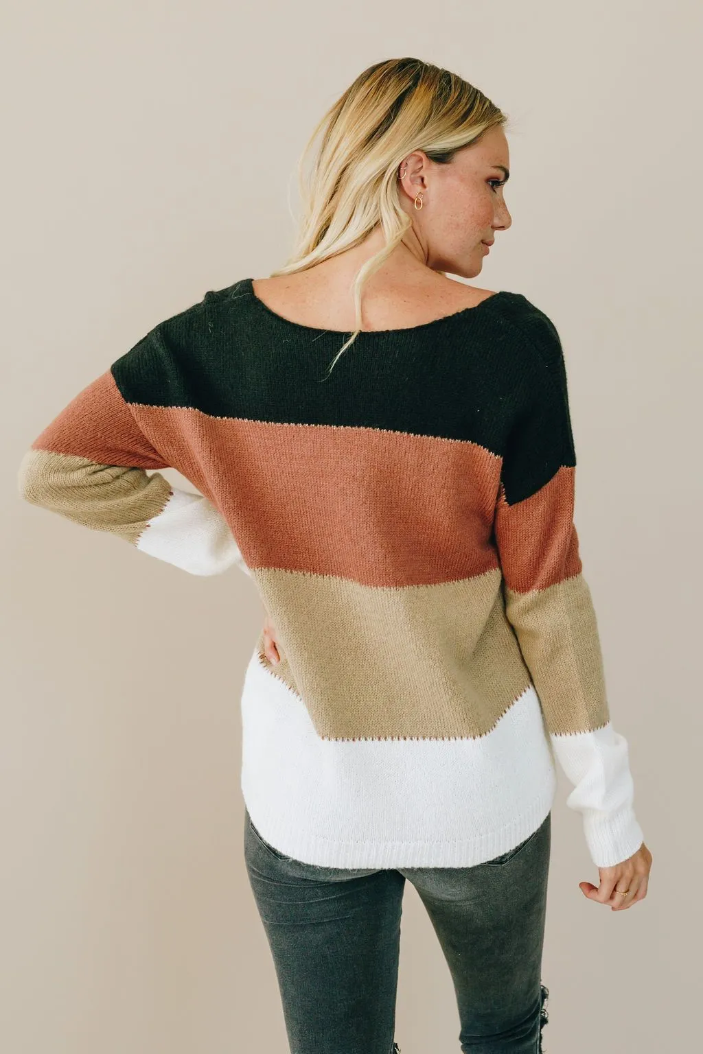 Not A Worry Color-Block Sweater