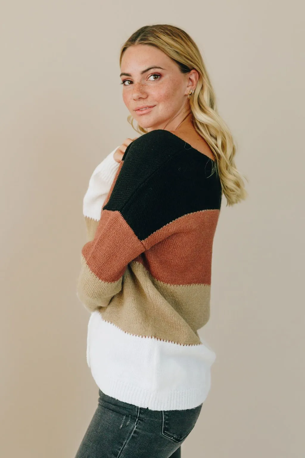 Not A Worry Color-Block Sweater